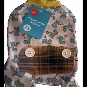 DINOSAUR PAJAMA PET COSTUME - PET CENTRAL - X-SMALL - NEW